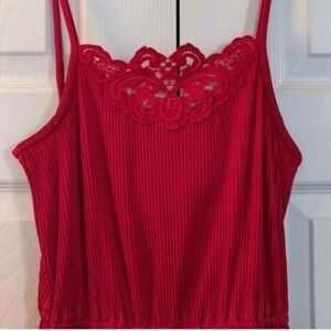 Women's Junior Vintage 80s Vicky Vaughn Red Dress W Jacket Sz XS Crochet Pleated